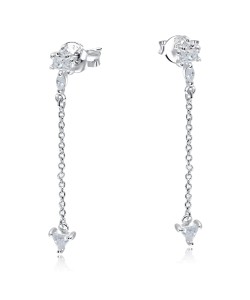 Stunning CZ Stone With Chain Drop Earring Stud STS-5548